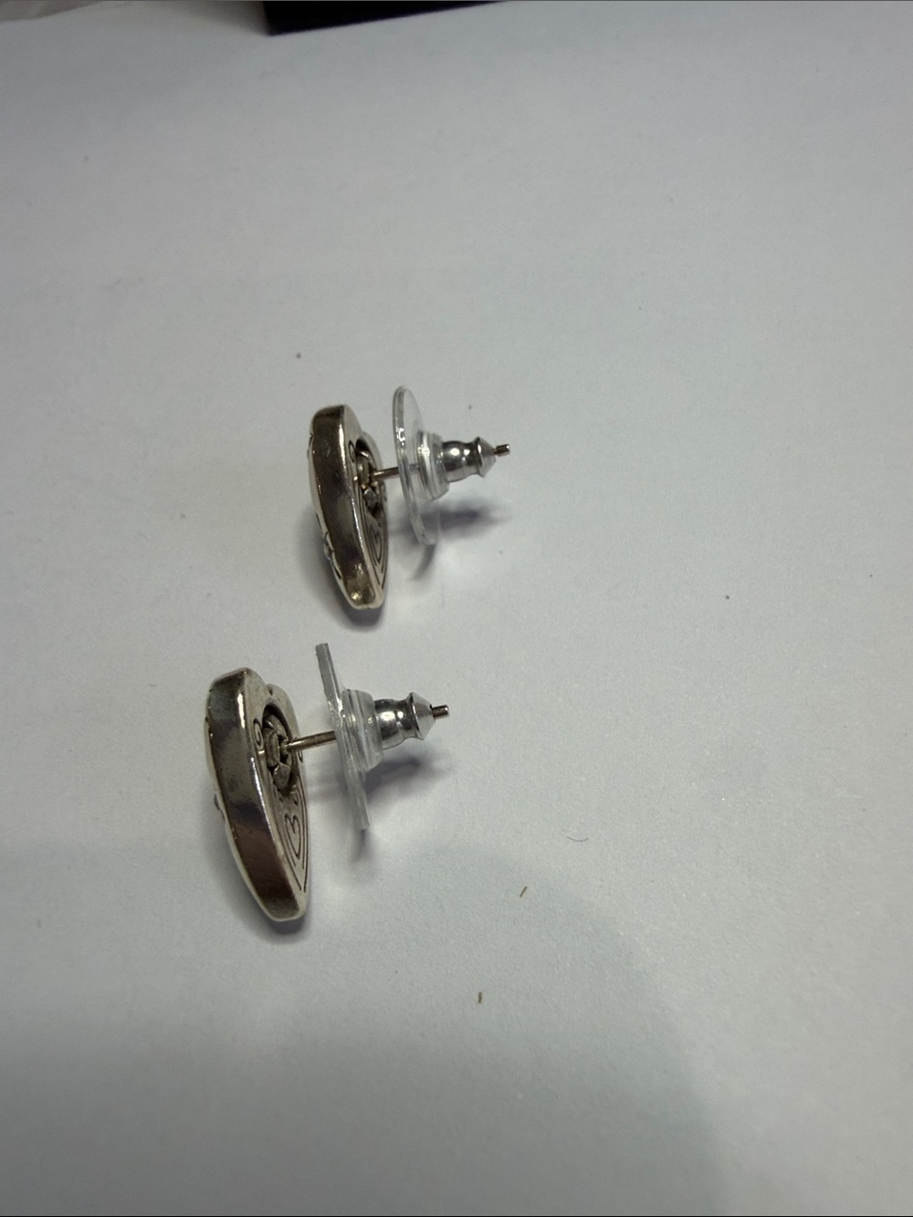 Brighton Silver Floral Heart Stud Earrings - Picture 2 of 3